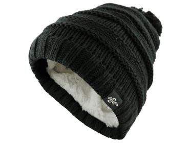 Fear0 NJ Warmest Plush Insulated Black Knit Cable Toddler/Girls/Kids Beanie Hat