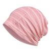 Women Solid Color Beanie Cap Thin Stripe Hollow Breathable Sunscreen Headwrap Trendy Casual Hats Valentine's Gifts For Her